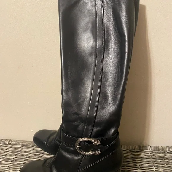 Womens. Gucci black leather boots - Picture 2 of 11